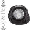 imagePure Garden 5021 Powered Rock Outdoor Weather FauxStone LED Solar Lights Set for Paths Gardens and Landscaping 4PACK Black 4 CountBlack