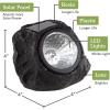 imagePure Garden 5021 Powered Rock Outdoor Weather FauxStone LED Solar Lights Set for Paths Gardens and Landscaping 4PACK Black 4 CountBlack