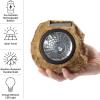imagePure Garden 5021 Powered Rock Outdoor Weather FauxStone LED Solar Lights Set for Paths Gardens and Landscaping 4PACK Black 4 CountBrown