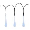 imagePure Garden 50LG1016 String Set of 2 30 Bulb Solar Power Outdoor LED Decor Tear Drop Lighting with 8 Modes and Rechargeable Battery MultiColorCool White