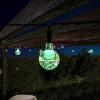 imagePure Garden 50LG1088 Outdoor Sting Solar Powered Round Globe Hanging Cool White Lights for Patio BackyardMulticolor