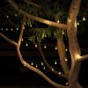imagePure Garden 50LG1088 Outdoor Sting Solar Powered Round Globe Hanging Cool White Lights for Patio BackyardWarm White