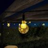 imagePure Garden 50LG1088 Outdoor Sting Solar Powered Round Globe Hanging Cool White Lights for Patio BackyardWarm White