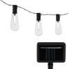 imagePure Garden 50LG1090 Outdoor String Solar Powered Traditional Hanging Lighting with VintageStyle Bulbs for Patio Backyard Garden Events Clear ampamp Black