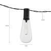 imagePure Garden 50LG1090 Outdoor String Solar Powered Traditional Hanging Lighting with VintageStyle Bulbs for Patio Backyard Garden Events Clear ampamp Black