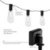imagePure Garden 50LG1090 Outdoor String Solar Powered Traditional Hanging Lighting with VintageStyle Bulbs for Patio Backyard Garden Events Clear ampamp Black