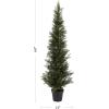imagePure Garden Cedar Artificial Trees for OutdoorsLarge Faux Potted Evergreen Plants for Decoration at Home or Office 34quot Green 2 Pieces5ft