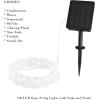 imagePure Garden Outdoor Solar Rope Light Solar Powered Cable String 100 LED Lights with 8 Modes for Patio Backyard Garden Events Cool WhiteWarm White