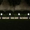 imagePure Garden Solar Lights Outdoor Waterproof 6Pack  15 Stainless Steel Bollard Solar Pathway Lights  Stake Outdoor LED Lighting for Yard Drive Path or Landscape Lighting BlackBlack With White Lights