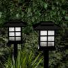 imagePure Garden Solar Pathway Coach Lights  Set of 6 WaterResistant Outdoor Stake Lighting for Garden Landscape Patio Garden and Walkway Black