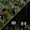 imagePure Garden Solar Pathway Coach Lights  Set of 6 WaterResistant Outdoor Stake Lighting for Garden Landscape Patio Garden and Walkway Black