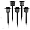 imagePure Garden Solar Pathway Coach Lights  Set of 6 WaterResistant Outdoor Stake Lighting for Garden Landscape Patio Garden and Walkway Black