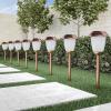 imagePure Garden SolarPowered Outdoor Lights  Set of 8 StainlessSteel Stake Lights for Gardens Walkways Driveways Landscapes and Patios CopperCopper