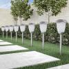 imagePure Garden SolarPowered Outdoor Lights  Set of 8 StainlessSteel Stake Lights for Gardens Walkways Driveways Landscapes and Patios CopperGunmetal