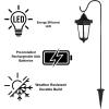 imageSet of 2 Solar Lanterns  Waterproof Hanging Coach LED Lights with Shepherd Hooks for Mounting  Garden Decor for Outside by Pure Garden Black