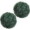 imageBoxwood Plant  11in Faux Outdoor Topiary PreLit with Solar LEDs  Artificial Boxwood Ball with Rechargeable Lights  Greenery Decor by Pure Garden2 Pack