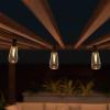 imagePure Garden 50LG1090 Outdoor String Solar Powered Traditional Hanging Lighting with VintageStyle Bulbs for Patio Backyard Garden Events Clear ampamp Black