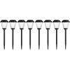 imagePure Garden 8Piece Solar Outdoor Lights Set  Rechargeable Landscaping Lighting  Provides 6 Hours of Outside Illumination Per Charge Black