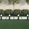 imagePure Garden Solar Lights Outdoor Waterproof 6Pack  15 Stainless Steel Bollard Solar Pathway Lights  Stake Outdoor LED Lighting for Yard Drive Path or Landscape Lighting BlackBlack With White Lights