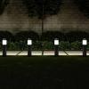 imagePure Garden Solar Lights Outdoor Waterproof 6Pack  15 Stainless Steel Bollard Solar Pathway Lights  Stake Outdoor LED Lighting for Yard Drive Path or Landscape Lighting BlackBlack