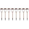 imagePure Garden SolarPowered Outdoor Lights  Set of 8 StainlessSteel Stake Lights for Gardens Walkways Driveways Landscapes and Patios CopperCopper