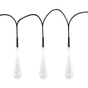imagePure Garden 50LG1016 String Set of 2 30 Bulb Solar Power Outdoor LED Decor Tear Drop Lighting with 8 Modes and Rechargeable Battery MultiColorCool White