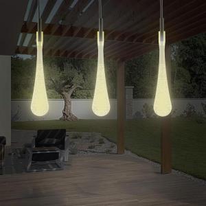 imagePure Garden 50LG1016 String Set of 2 30 Bulb Solar Power Outdoor LED Decor Tear Drop Lighting with 8 Modes and Rechargeable Battery MultiColorWarm White