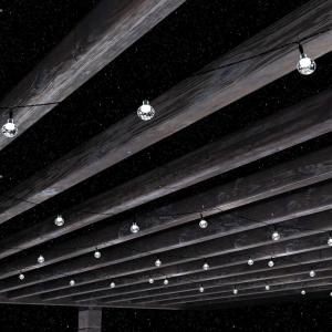 imagePure Garden 50LG1088 Outdoor Sting Solar Powered Round Globe Hanging Cool White Lights for Patio BackyardCool White