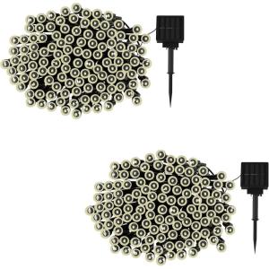 imagePure Garden Solar Powered Outdoor String Lights  200 LED Fairy Lights with Eight Light Modes  for Patio Backyard Holidays and Events White2 PACK