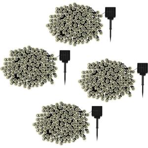 imagePure Garden Solar Powered Outdoor String Lights  200 LED Fairy Lights with Eight Light Modes  for Patio Backyard Holidays and Events White4 PACK