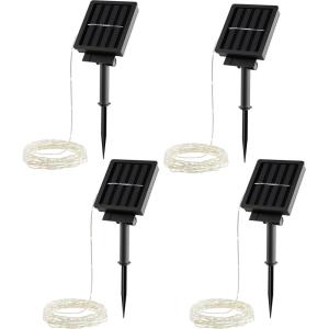 imagePure Garden SolarPowered 100 Fairy Lights Warm White 2Pack4Pack