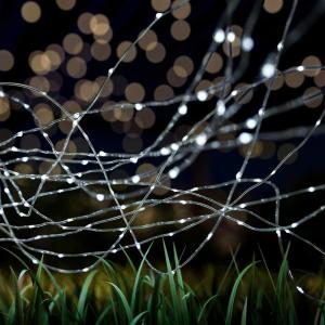 imageSolar Fairy Lights 2Pack  Outdoor String Lights with 200 LED and 8 Lighting Modes for Patio Backyard and Events by Pure Garden SilverCool