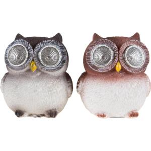imageYard Dcor Solar Outdoor LED Light and Battery Operated Statue for Garden Patio Lawn and Yard by Pure Garden  Owl set of 2 StatueOwl