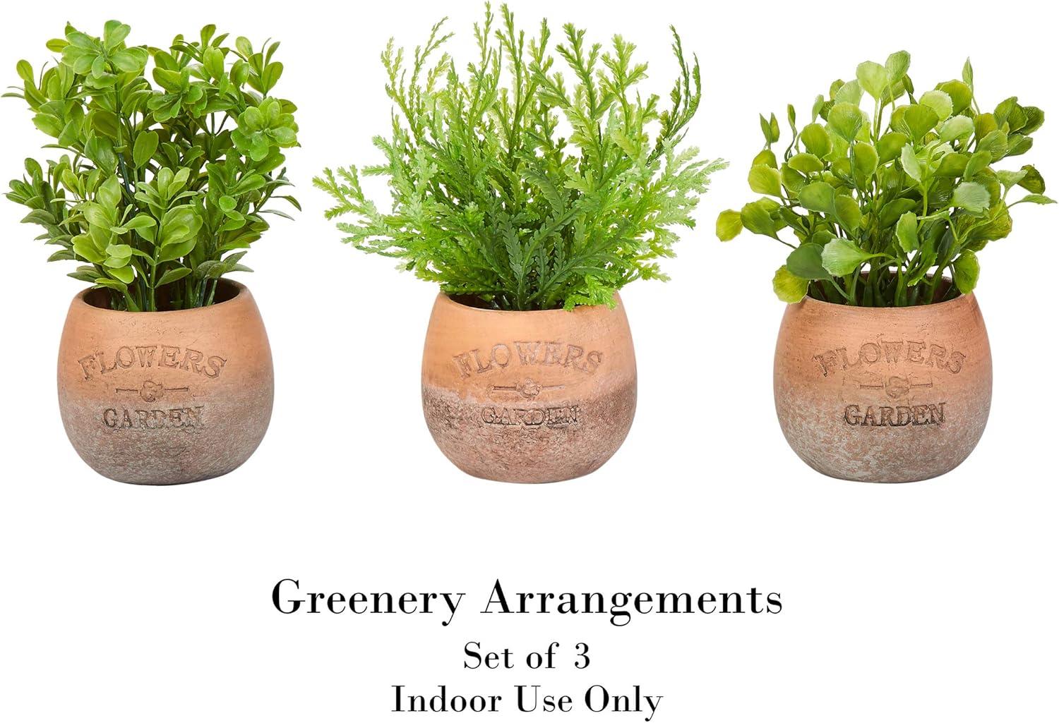 imagePure Garden Artificial Succulent Plants  3Piece Arrangement Set in Faux Stone Pots and Assorted Sizes  Lifelike Greenery for Home DecorationOrange  Green