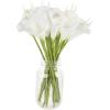 imageArtificial CallaLily with Stems  Real Touch Fake Flowers for Home Decor Wedding BridalBaby Shower More 24 Pc Set by Pure Garden Sunset OrangePure White