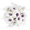 imageArtificial CallaLily with Stems  Real Touch Fake Flowers for Home Decor Wedding BridalBaby Shower More 24 Pc Set by Pure Garden Sunset OrangePurple White