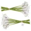 imageArtificial CallaLily with Stems  Real Touch Fake Flowers for Home Decor Wedding BridalBaby Shower More 24 Pc Set by Pure Garden Sunset OrangePurple White