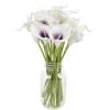 imageArtificial CallaLily with Stems  Real Touch Fake Flowers for Home Decor Wedding BridalBaby Shower More 24 Pc Set by Pure Garden Sunset OrangePurple White