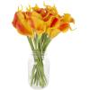 imageArtificial CallaLily with Stems  Real Touch Fake Flowers for Home Decor Wedding BridalBaby Shower More 24 Pc Set by Pure Garden Sunset OrangeSunset Orange