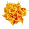 imageArtificial CallaLily with Stems  Real Touch Fake Flowers for Home Decor Wedding BridalBaby Shower More 24 Pc Set by Pure Garden Sunset OrangeSunset Orange