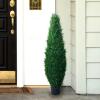 imageArtificial Cypress Topiary37 Tower Style Faux Plant in Sturdy Pot  Realistic Indoor or Outdoor Potted ShrubHome Decor by Pure Garden3ft 5in