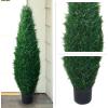 imageArtificial Cypress Topiary37 Tower Style Faux Plant in Sturdy Pot  Realistic Indoor or Outdoor Potted ShrubHome Decor by Pure Garden3ft 5in