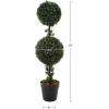 imageArtificial Topiary Tree  36Inch Double Ball Podocarpus Fake Plant  Realistic Indoor or Outdoor Potted Faux Plants for Home Decor by Pure Garden3ft