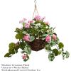 imageFaux Flowers White Geranium Hanging Natural and Lifelike Floral Arrangement with Basket for Home or Office by Pure GardenHot Pink