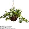 imageFaux Flowers White Geranium Hanging Natural and Lifelike Floral Arrangement with Basket for Home or Office by Pure GardenWhite