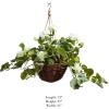 imageFaux Flowers White Geranium Hanging Natural and Lifelike Floral Arrangement with Basket for Home or Office by Pure GardenWhite