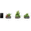 imagePure Garden Artificial Succulent Plants  3Piece Arrangement Set in Faux Stone Pots and Assorted Sizes  Lifelike Greenery for Home DecorationGray  Green