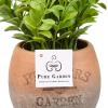 imagePure Garden Artificial Succulent Plants  3Piece Arrangement Set in Faux Stone Pots and Assorted Sizes  Lifelike Greenery for Home DecorationOrange  Green