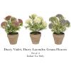imagePure Garden Artificial Succulent Plants  3Piece Arrangement Set in Faux Stone Pots and Assorted Sizes  Lifelike Greenery for Home DecorationViolet  Lavender   Cream