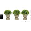 imagePure Garden Faux Boxwood  3Matching Realistic 95quot Tall Topiary Arrangements in Decorative Metal Baskets for Indoor Home or Office Set of 3Concrete Base